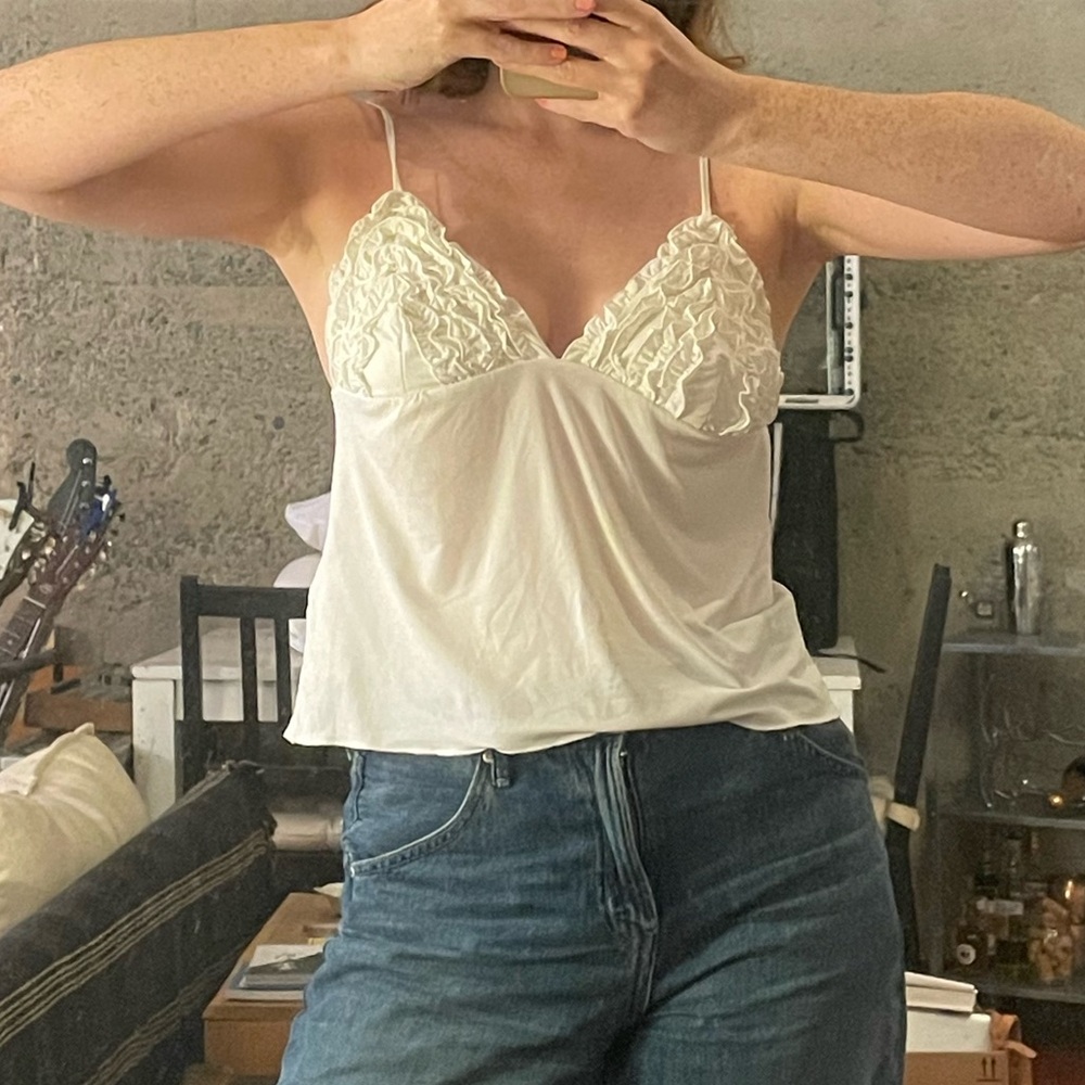 Motel Cream Ruffled Tank Top - Picture 2 of 3
